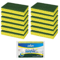 CELOX Sponges Kitchen Sponges for Dishes and Cleaning, 2-Sided Scrub Sponges Dish Sponge and Kitchen Sponge for Washing Dishes, Heavy Duty, Non-Scratch, Sinks, Household Use, Green and Yellow, 12-Pack