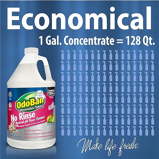OdoBan Pet Solutions No Rinse Neutral pH Floor Cleaner Concentrate, 3 Gallons, Splash O' Citrus Scent