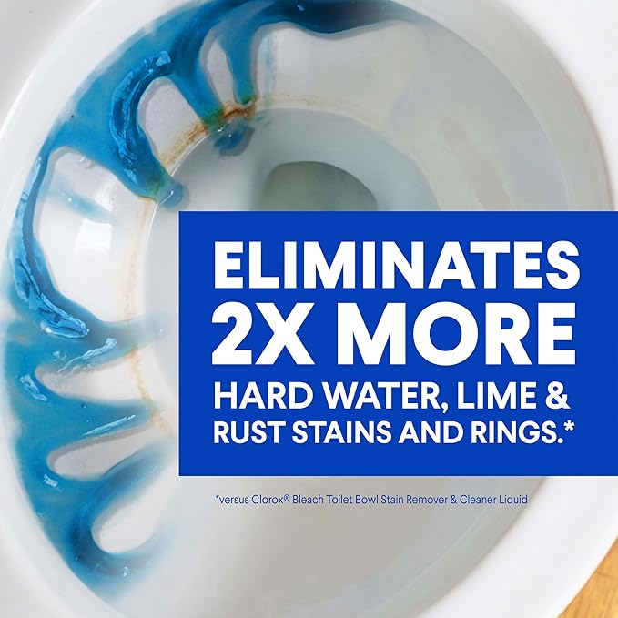 Clorox Toilet Bowl Cleaner Heavy Duty Stain and Ring Remover, Arctic Clean, 24 Fl Oz., Pack of 2