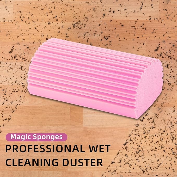 6 PCS Damp Duster Sponge, Magic Sponge Eraser, Reusable Household Cleaning Sponge Tool for Cleaning Dishes, Blinds, Glass, Baseboards, Vents,Glass, Railings, Mirrors