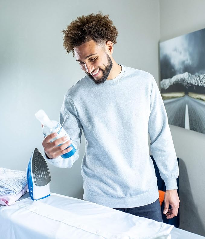 FAULTLESS Spray Starch Smooth Finish 22 Oz, 2 Pack Trigger Pump Liquid Starch for Ironing, Non-Aerosol Spray on Starch, Reduces Ironing Time, No Flaking, Sticking or Clogging, Biodegradable Ingredients, Recyclable