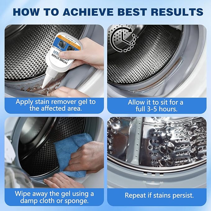 Home Stain Cleaner Gel, Home Remover Gel for Washing Machine, Refrigerator Strips, for Tiles Grout Sealant Home Kitchen Sinks Bathroom Cleaning Cleaning Grout Cleaner - 3.38 Fl oz