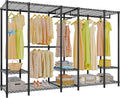 VIPEK V50 Extra Large Closet Rack Heavy Duty Garment Rack Freestanding Wardrobe with Shelves, Portable Metal Clothing Rack for Hanging Clothes, Adjustable Open Closet System, 1300 lb Capacity, Black