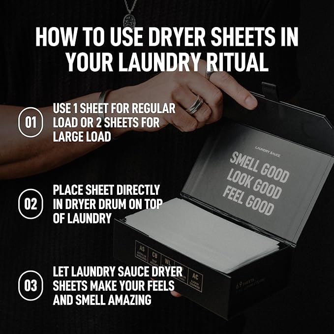 Laundry Sauce - 02 Sets of Luxury Scented Laundry Dryer Sheets Bundle (Australian Sandalwood and Indonesian Patchouli), Premium Dryer Sheets with High-End, Sophisticated Fragrances