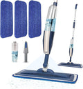 Spray Mops for Floor Cleaning Floor Mop with a Refillable Spray Bottle and 3 Washable Microfiber Pads Home or Commercial Use Dry Wet Flat Mop for Hardwood Laminate Wood (Dark Blue)
