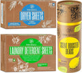 RAW BASICS Laundry Detergent Sheets, Fresh Scent, and Scent Boosters for Washer, Wild Lemon Aroma, and Dryer Sheets, 80 Bulk Loads