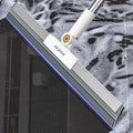 Rubber Squeegee Broom for Floor,Upgrade 62" Long Handle Window Squeegee, 2 Cleaning Cloths, Silicone Pet Hair Remover,Magic Squeegee Broom Removes Water Spots, Stains, Grease, and Glass Surfaces.