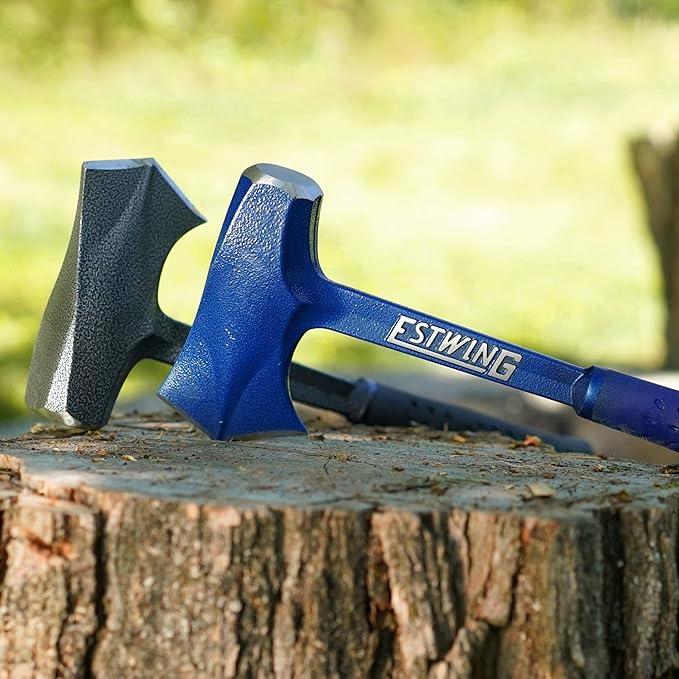 ESTWING Timber Titan - Blue 16" Wood Splitting Maul with Forged Steel Construction & Shock Reduction Grip - E6-TT4