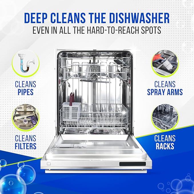 Freshero Dishwasher Cleaner and Deodorizer Tablets 26-Pack, Deep Cleaning Descaler for Dishwasher Machine, Heavy Duty, Septic Safe, Removes Grease & Build-ups, 1 Year of Cleaning Supplies (Unscented)