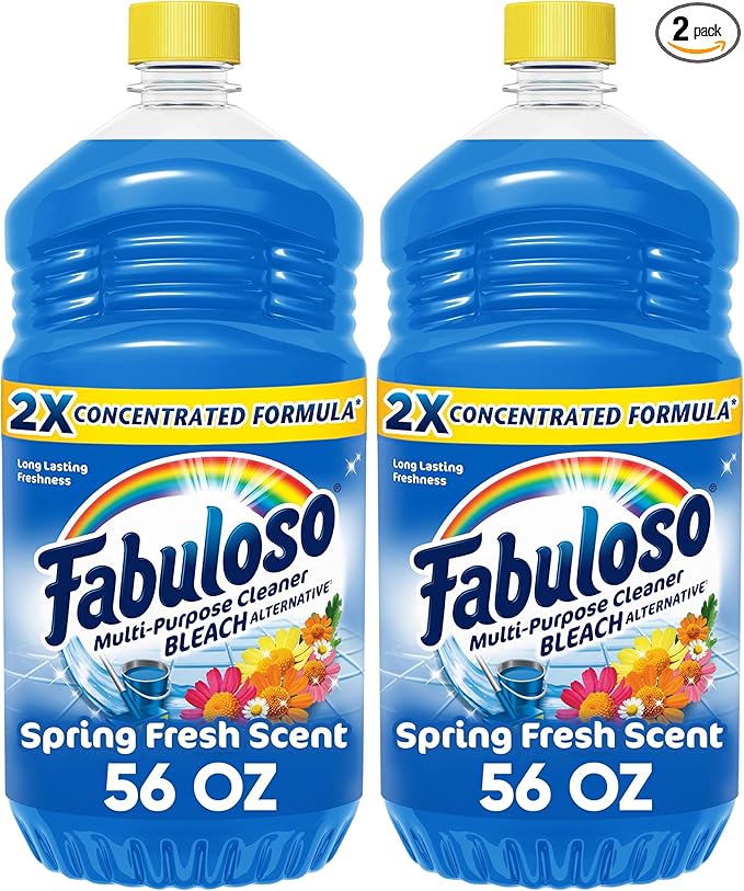 Fabuloso Multi-Purpose Cleaner, 2X Concentrated Formula, Spring Fresh Scent, 56 oz (Pack of 2)