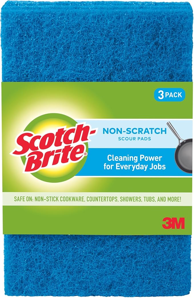 Scotch-Brite Zero Scratch Scour Pads, 6 in. x 3.8 in. (Blue) / 3-Pack