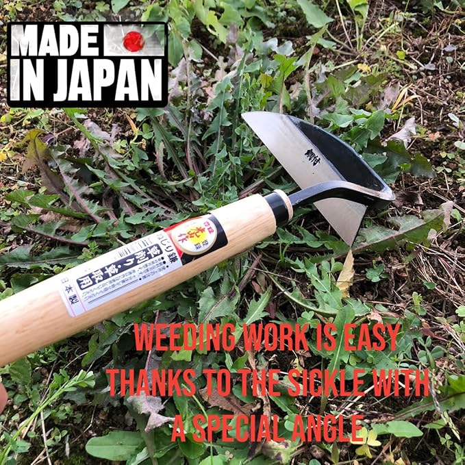 Gardening Weeding Sickle Very Sharp Edge Manual weeders [Made in Japan] Japanese Garden Weeder Hand Hoe