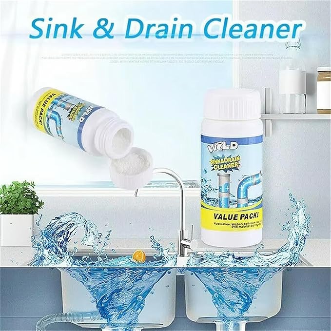 Sink and Drain Cleaner, Powerful Sink & Drain Cleaner, Foaming Clog Remover Quick Cleaning Tool for Kitchen & Bathroom (1Pcs)