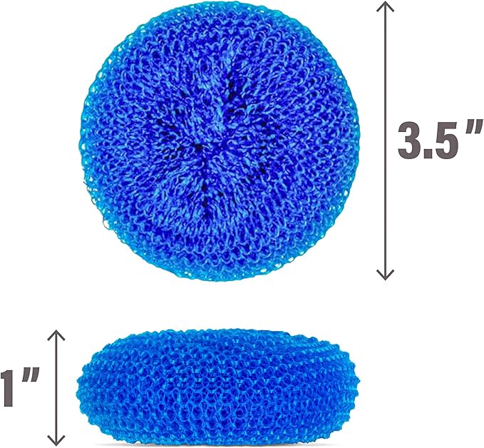 DecorRack 12 Mesh Scourers, Premium Non-Scratch Plastic Scourers, Stain Removing Cleaning Scrubber, for Kitchen Garage Bathroom (Pack of 12)