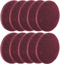 10 Pcs 400 Grits Power Scrubber Pad, Replacement Scouring Pads Abrasive Buffing Pads Drill Power Brush Polishing Pad(5 Inch, Red)