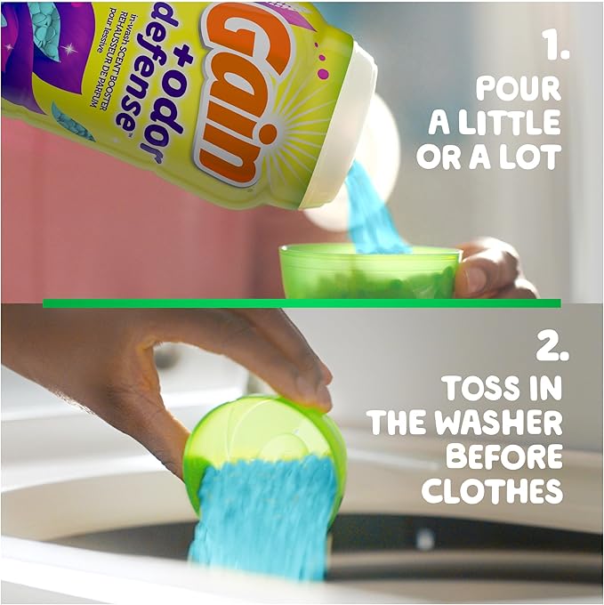 Gain + Odor Defense In-Wash Scent Booster, Super Fresh Blast Scent, 18.2 oz, HE Compatible