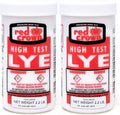 The Boyer Lye for Soap Making, Sodium Hydroxide Pure High Test Lye Food Grade, Caustic Soda, Drain Cleaner and Clog Remover, 2 Pack 2.2 lbs