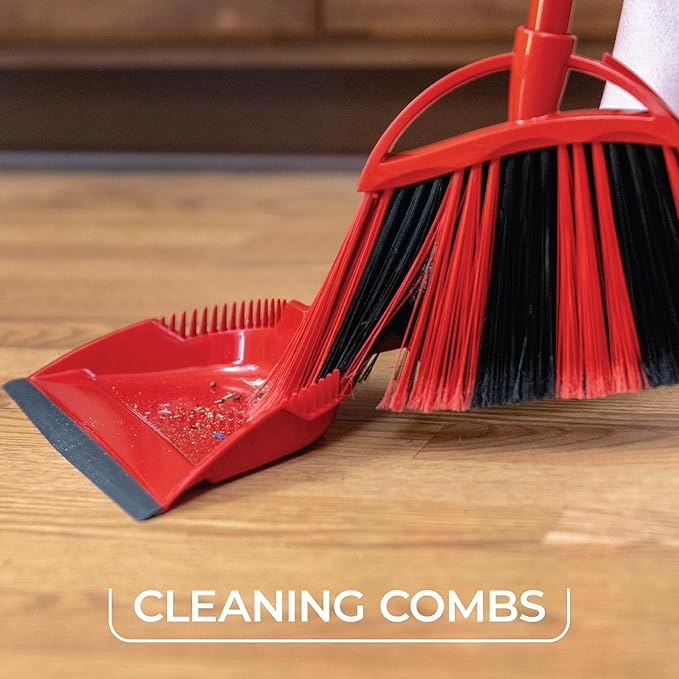 O-Cedar One Sweep Broom with Step-On Dustpan | Remove 99% with One | Lightweight Quiet Cleaning Tool | Ideal for Pet Owners