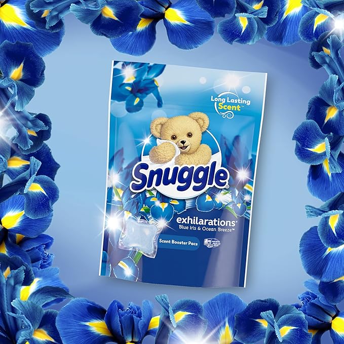 Snuggle Exhilarations in Wash Laundry Scent Booster Pacs, Blue Iris & Ocean Breeze, 56 Count