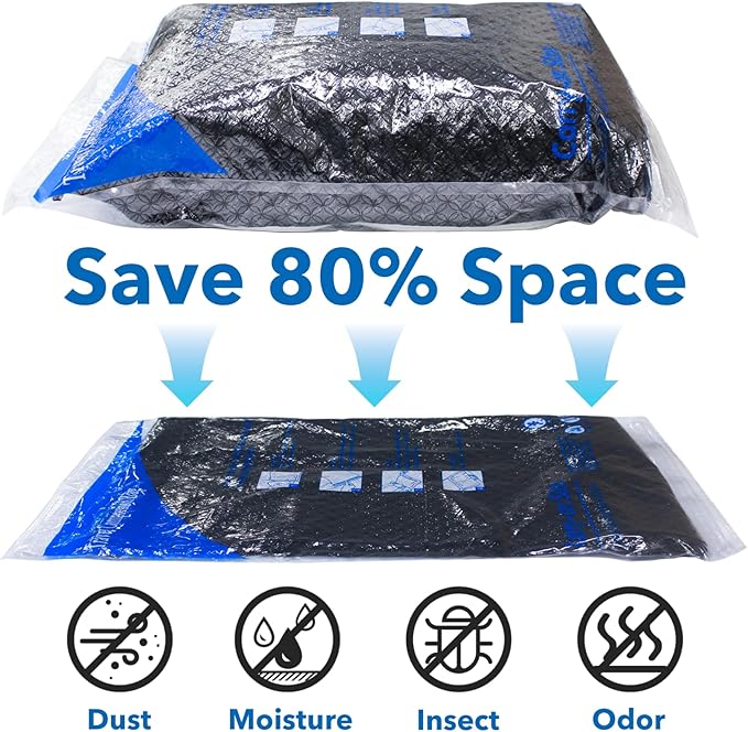 MEIQIHOME Vacuum Storage Bags, Space Saver Sealer Bags for Clothing, Pillows, Comforters, Blankets, Bedding, Travel, 16 Roll Bags, PA+PE Material