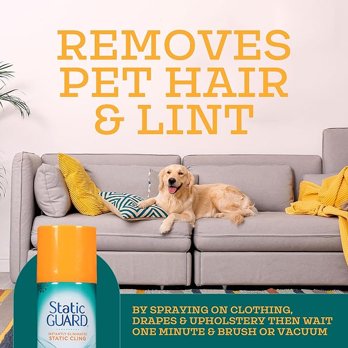 Static Guard Fabric Spray, Fresh Linen Scent, 5.5 Ounce Can