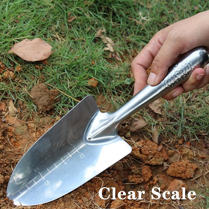 Garden Trowel Stainless Steel Rust Resistant Hand Shovel Garden Spade Small Gardening Hand Tools Shovels for Weeding, Transplanting and Digging