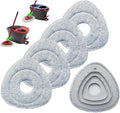 Flat Mop Head Replacements for Ocedar, Microfiber Mopping Head Refill for O-Cedar EasyWring and RinseClean Sys, 4 Pack Flat Spin Mop Pads & 1 Plastic Pad for Cleaning Floor, Wall, Ceiling
