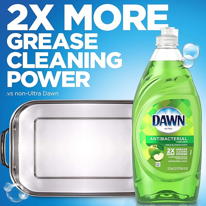 Dawn Ultra Antibacterial Hand Soap Apple Blossom Scent Dishwashing Liquid (2) 28 Ounce Bottles
