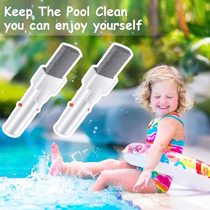 Geiserailie 3 Pieces Pool Pumice Stone with Handle Erase Rust Stain Spot Remover Pool Tile Calcium Cleaning Tools Pumice Sticks Stone for Concrete Plaster Pool Spa Toilet Bowl Ring Calcium Tub