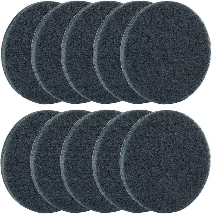 10 Pcs 800 Grits Power Scrubber Pad, Replacement Scouring Pads Abrasive Buffing Pads Drill Power Brush Polishing Pad(5 Inch, Grey)