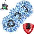 Mop Head Replacement, Microfiber, Easy to Replace, Include 3pcs Mop Replace Heads, 1 Extra Mop Replacement Base, 313