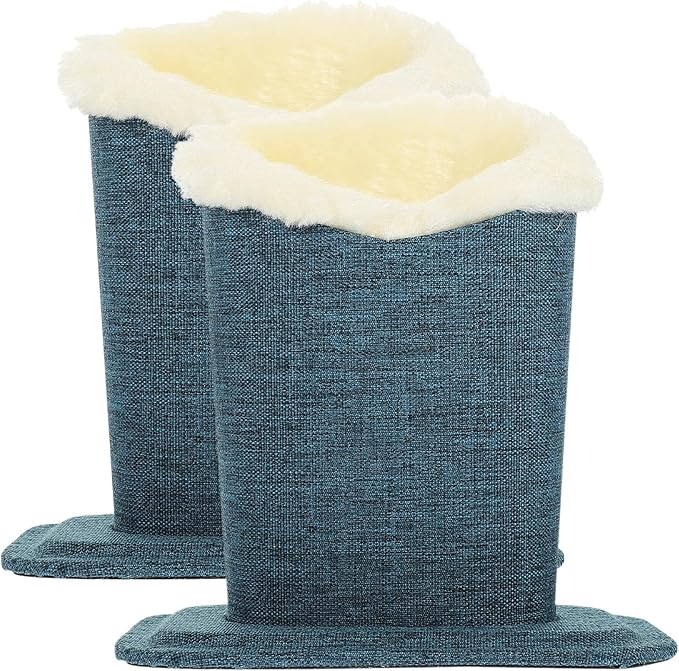 SEWACC Linen Fabric Glasses Holder Stand 2pcs, Plush-Lined Eyewear Organizer Base for Sunglasses and Reading Glasses, Convenient Desktop Storage for Nightstand and Office Use