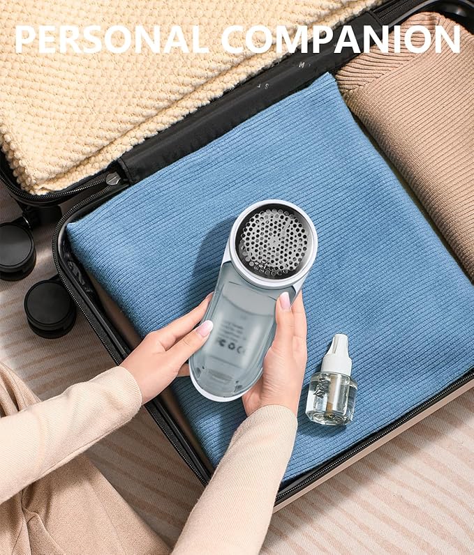 Rechargeable Fabric Shaver, Lint Remover, Electric Lint Shaver for Furniture & Clothes, Sweater Shaver & Pill Remover - Effivent, Effortlessly Remove Pilling, Lint, Fuzz from Woolen Coat, Gray