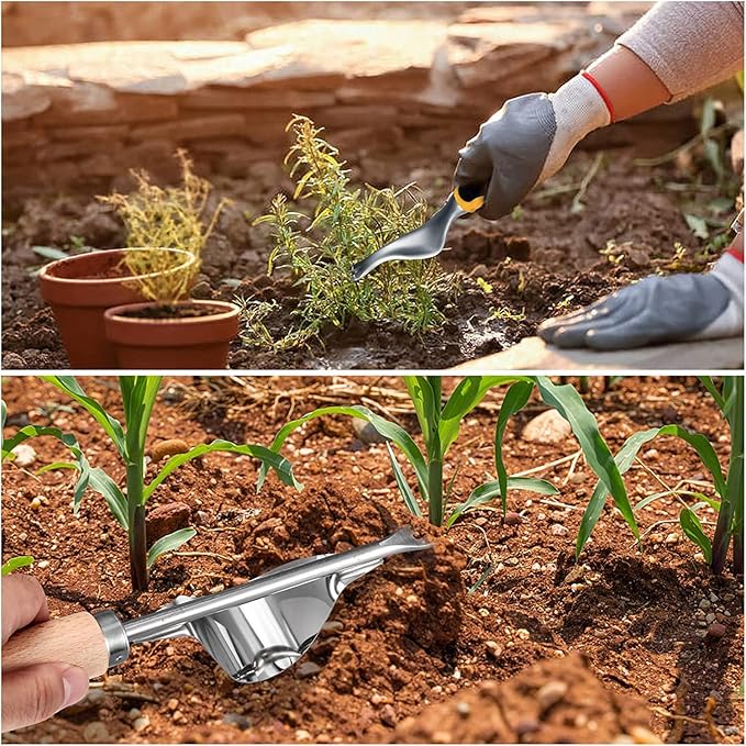 2 Pcs Hand Weeder Puller Tool, Manual Weed Puller Tool Kit, Garden Manual Weeder Removal Tools with V-Shaped Forks, for Garden Yard Lawn Farm Weed Roots Digging Removal Hand Tool