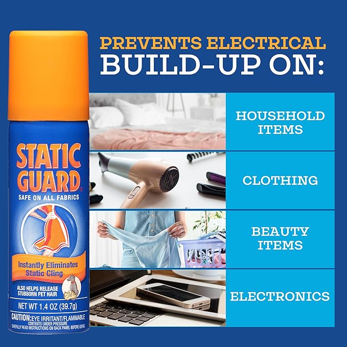Static Guard Fabric Spray, Original Scent, Small Travel Size, 1.4 Ounce Can
