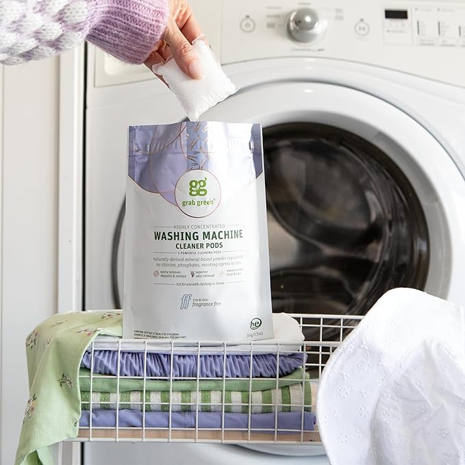 Grab Green Washing Machine Cleaner Pods - Fragrance Free, 5 Cleaning Pods