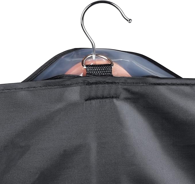 Univivi Garment Bag 60inch Lightweight Suit Bags for Closet Storage, Hanging Clothes Cover 3 Pack with Zipper and Eye-Hole Carry Handles for Folding for Tuxedos Coats Dresses, Black