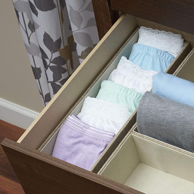 Household Essentials Brown 720-1 Deep Drawer Organizer Box for Storage | 12 in x 4 in x 3.13