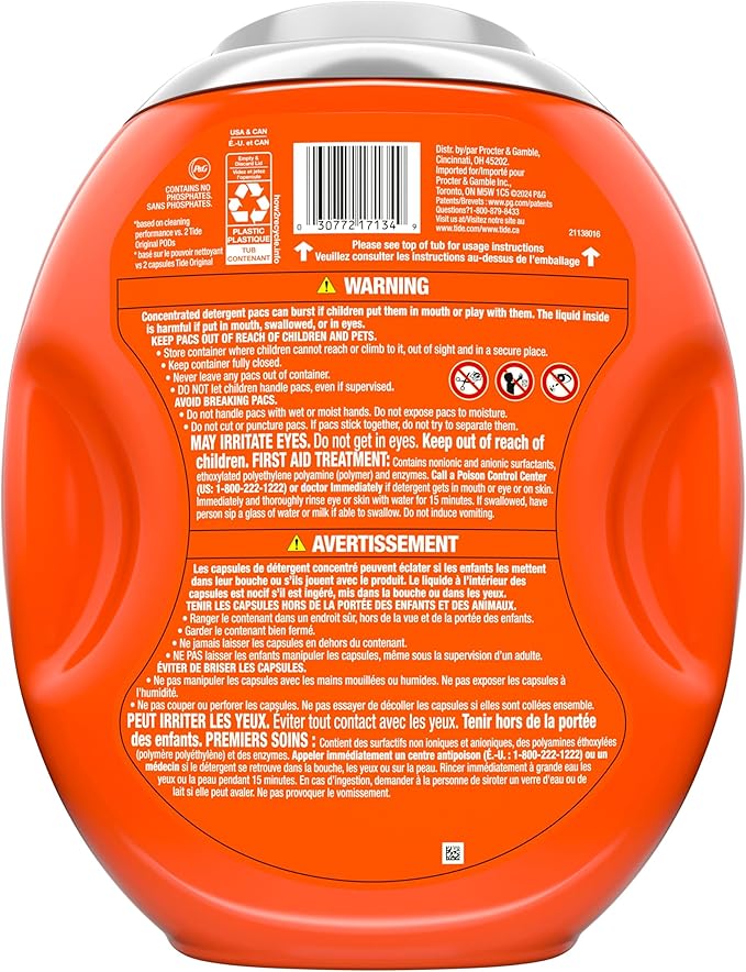 Tide Oxi Boost Power PODS Laundry Detergent Pacs, 63 Count, Set-In Stain Removal + Oxi Power, laundry soap detergent pacs