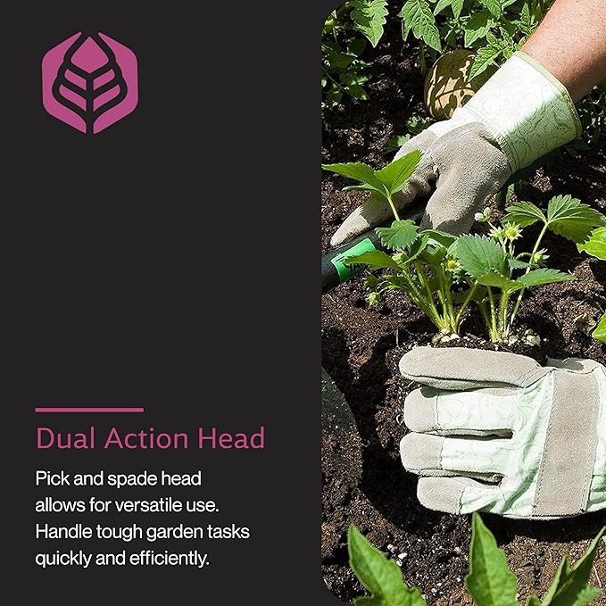 Yard Butler Terra Garden Hand Tools - Weeding Hand Tiller Tool for Efficient Gardening - Weed Remover Tool for Lawn & Garden Care - Durable Gardening Accessory, Planter