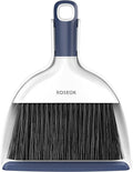 Mini Broom and Dustpan Set for Cleaning, Compact Desktop Dustpan with Brush for Kitchen Counter, Office, Car, Navy Blue, 1 Pack