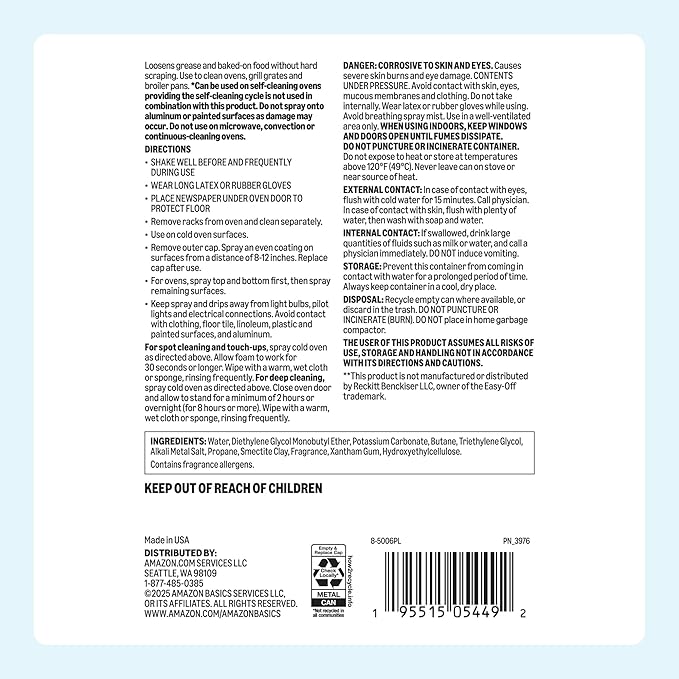 Amazon Basics Fume Free Oven Cleaner, Lemon Scent, 16 oz, Pack of 1