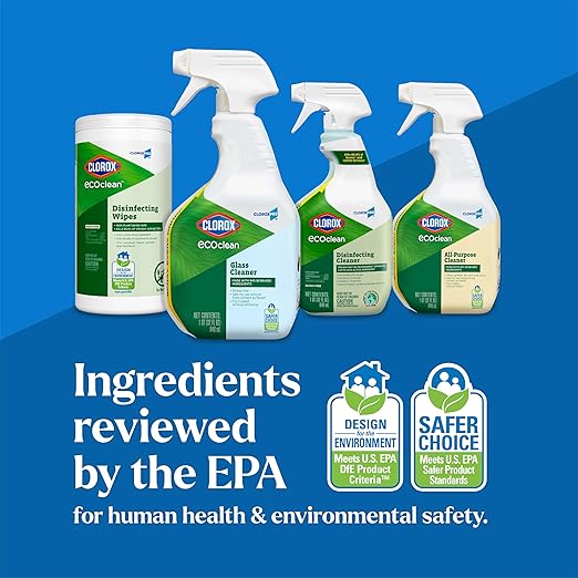 CloroxPro Clorox EcoClean Glass Cleaner Spray Bottle, 32 Fluid Ounces