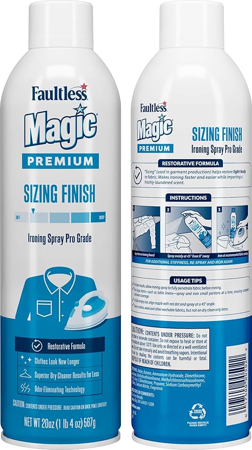 Faultless Starch 00502 Magic Sizing Fabric Finish, 20 oz (Pack of 4)