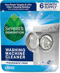 Seventh Generation Washing Machine Cleaner 6 Count Free & Clear Targets Odor-Causing Residue Powered by Oxy Power 4.2 oz