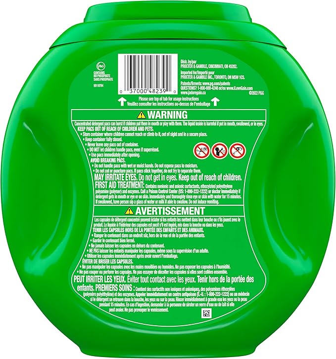 Gain Flings Laundry Detergent Pacs, 60 Count, Island Fresh Scent, with Odor Defense, concentrated laundry soap pacs