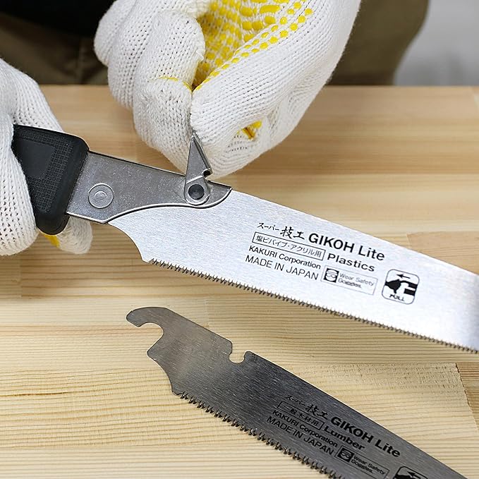 KAKURI Japanese Hand Saw [Bamboo Cutting] 8-1/4" Japanese Pull Saw with Blade Cover, Made in JAPAN