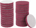 HARFINGTON 24pcs Scrubber Scouring Pads 400 Grits 3 Inch Drill Power Brush Hoop and Loop Surface Conditioning Disc Drill Scuffing Disc Scrub Pads for Home Kitchen Cleaning, Red