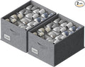 FHSQX 2 Pack Shoe Organizer for Closet,Fits up to 24 Pairs,Fabric Shoe Storage Bins,Large Shoe Box Storage Containers with Bottom Support for Shoes (Dark Gray, (16.5 * 12.6 * 9.5) x1)