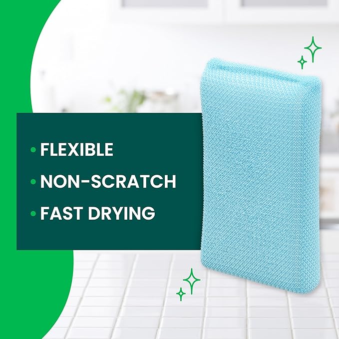 Scotch-Brite Dobie Colors Pads, Dobie Sponge for All Purpose Cleaning of Kitchen, Bathroom, and Household, Non Scratch Pads Safe for Non-Stick Cookware, 24 Count